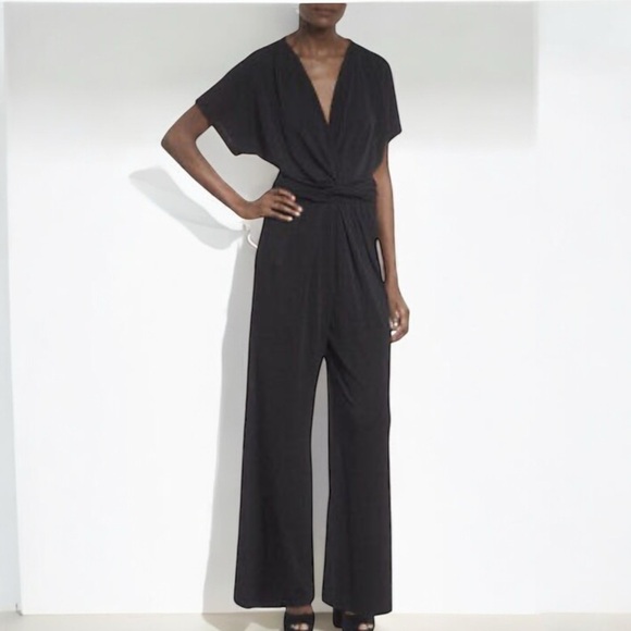 Astr Pants - ASTR the Label twist front jumpsuit, black, EUC, size 4